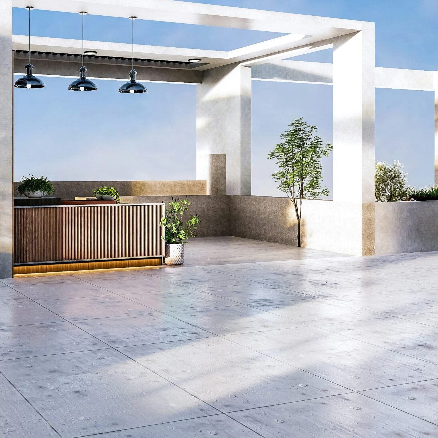 concrete patio in norman