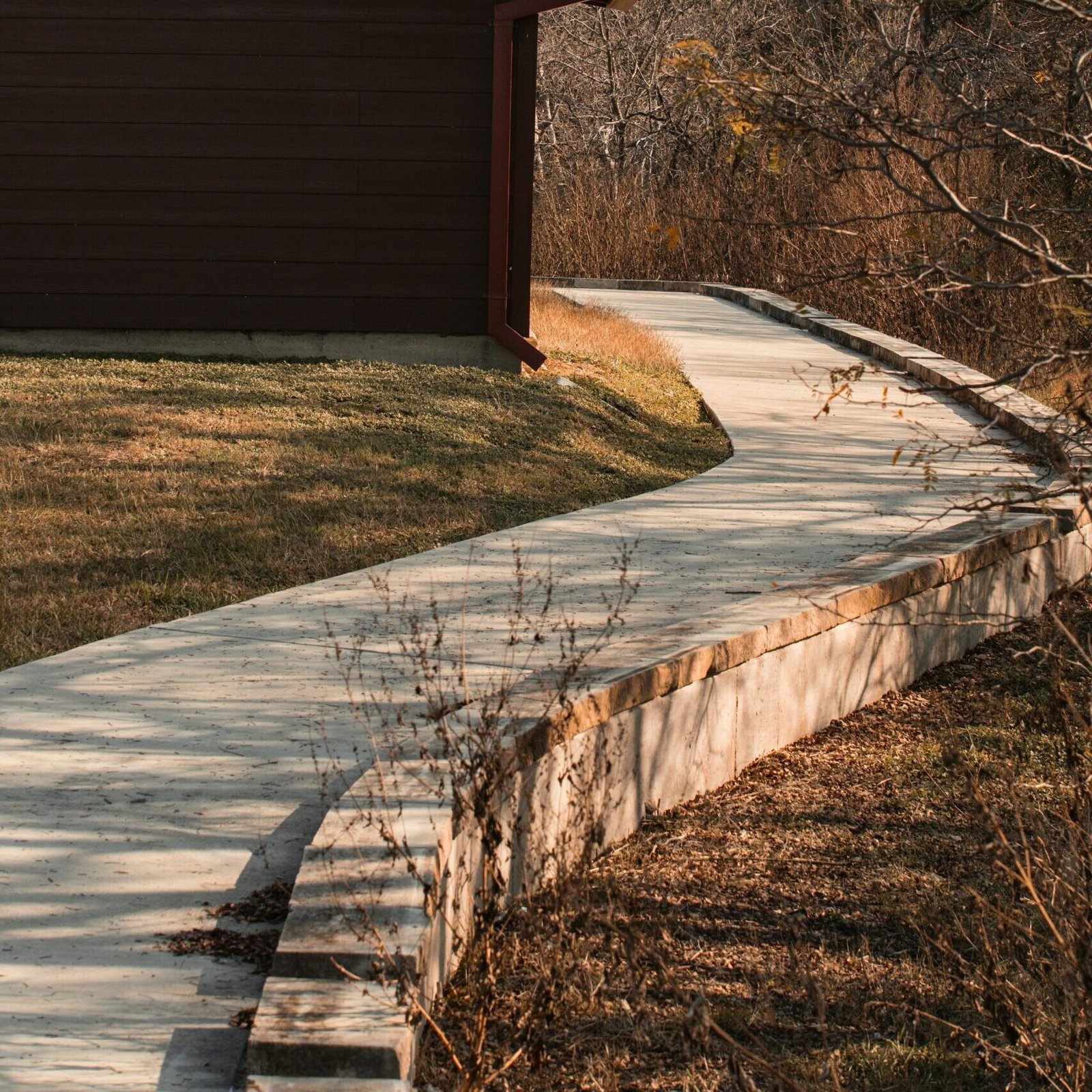 a concrete walkway
